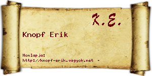 Knopf Erik névjegykártya